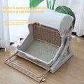 Wholesale Anti-Splash Extra Large Semi-Enclosed Cat Litter Box Semi-Automatic PP Plastic Lazy Cat Toilet Manufactured
