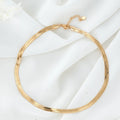 Wholesale Trendy Brass 14K Gold Plated Flat Snake Bone Necklace Chains