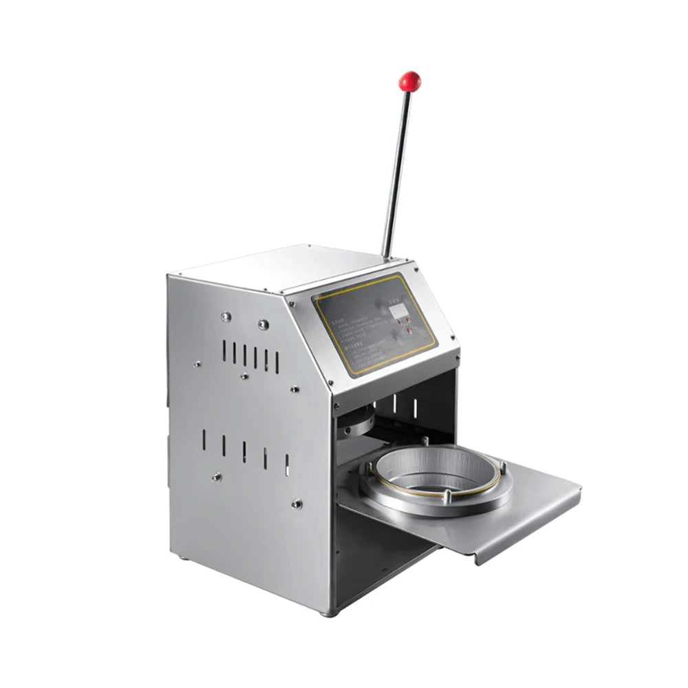 Customize Tea Coffee Capsule Manual Electrical Round Oval Aluminum Foil Container Lid Box Tray Sealer Sealing Machine