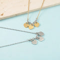 Dina High Quality Stainless Steel 18K Gold Plated Personalized Mirror 3 Pcs Small Heart Custom Laser Names Logo Mom Gift Dainty