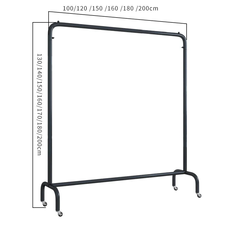 Modern Metal Clothes Display Racks with Wheels Gold Movable Garment Clothing Display Stands Boutique Hanging Clothes Shelf