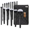 Luxury Professional Black Makeup Brush Set 15 Pcs Wholesale Custom Logo Tool Kit With Bag Box for Makeup Artists
