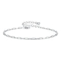 Solid 925 Sterling Silver Square Chain Bracelets for Women Rhodium Plated Handmade Basic Bracelets Birthday Gift