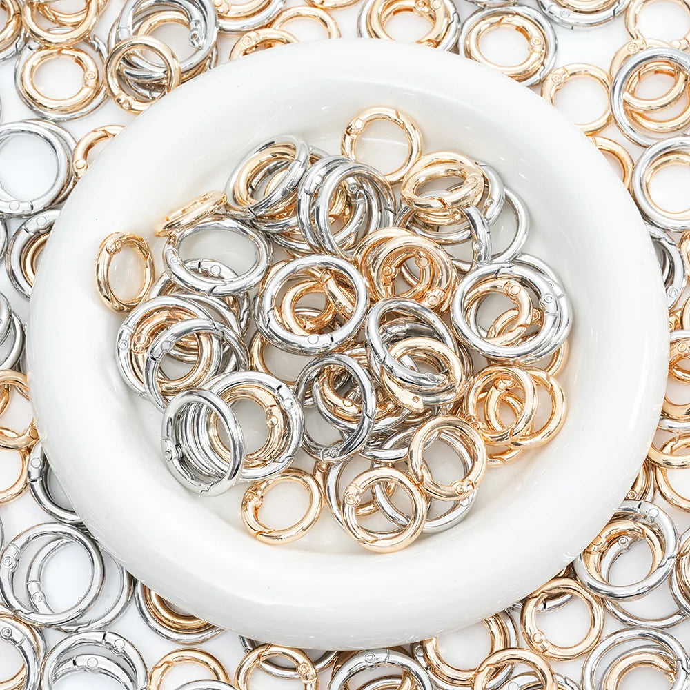 18-35mm Gold and Silver Open Ring O-ring Diy Bag Metal Spring O Rings Clip Keychain