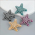 4 Color New Bohemian Women Girl Crystal Starfish Stud Earrings Blue Rhinestone Metal Star Earring Jewelry Wholesale