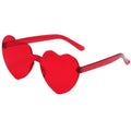 Heart Shape Rimless Sunglasses Transparent Candy Color Frameless Glasses Love Eyewear