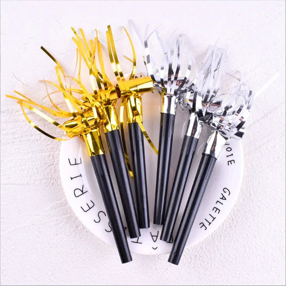 Birthday Party Horns Glitter Fringe Noisemakers Whistle Creative Fun Children's Toys Kids Party Favors for Easter & Christmas