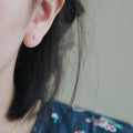 Customized Design 925 Sterling Silver Simple Fashion Women Four Stone Earrings