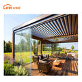 JHR 3X4 Electric Pavilion Waterproof Pergola Louvers Biological Climate Garden Greenhouse Aluminum Outdoor Gazebo