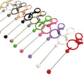 Kawaii Fashion Beadable Zinc Alloy Keychain-DIY Metal Blank Bar with Anime Design Multi-Color Options Waterproof & Lightweight