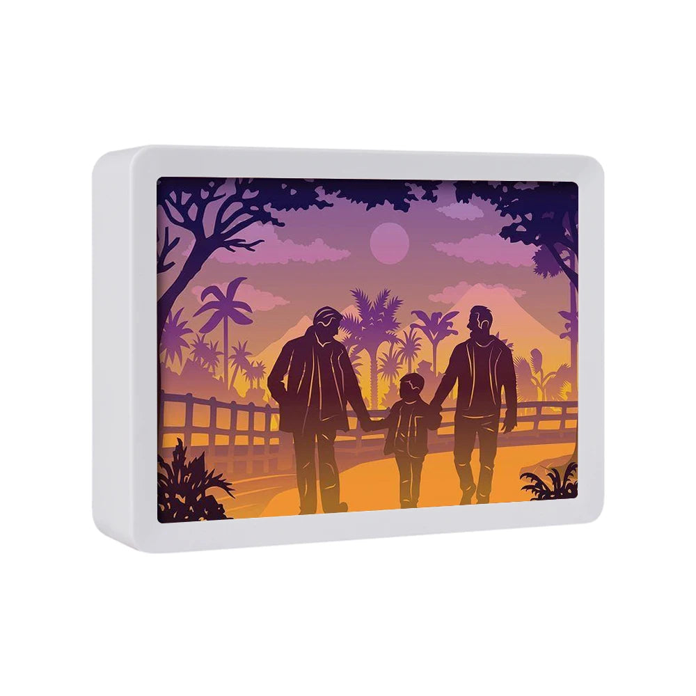 Happy Fathers Day Gifts Sublimation 3D Lamp Paper Art Photo Frames Picture LED Night Light Lamps Home Decor
