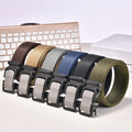40MM Canvas Belt Automatic Buckle Belts Not Ratchet Men's Belt Iron Buckles Polyester Wholesale LQbelt Factory