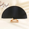 Custom Logo Traditional Eco-Friendly Printed Wooden Folding Hand Fan 23cm Large Handle Wedding Advertising Promotional Gifts