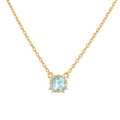 Elegant 925 Sterling Silver Chain Necklace Jewelry 14K Gold Plated Geometric Circular Natural Topaz Pendant Necklace for Women