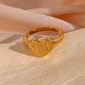 11:11 Ring Non Tarnished Jewelry Heart Shaped Ring Stainless Steel Angel Number Ring for Women