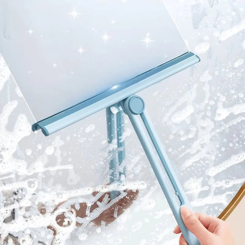 Household Folding Window Scraper Rotatable Glass Wiper Cleaning Tool with Plastic Handle Non-Damaging Floor Cleaner