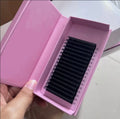 Wholesale Korean Pbt Matte Dark Black Volume Lash Supplies Custom Private Black Individual Fluffy Cashmere Lash Extensions Trays