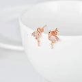 New Unique Design S925 Sterling Silver CZ Flamingo Stud Earrings for Women XDH1248