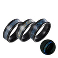 Fashion Anillos Luminosos Glow in the Dark Stainless Steel Carbon Fiber Black Fluorescent Luminous Dragon Ring for Men