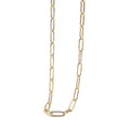 Hot Wholesale Gold Plated Thick Chain Necklace 925 Silver 18K Paperclip Chain Necklace Woman Jewelry