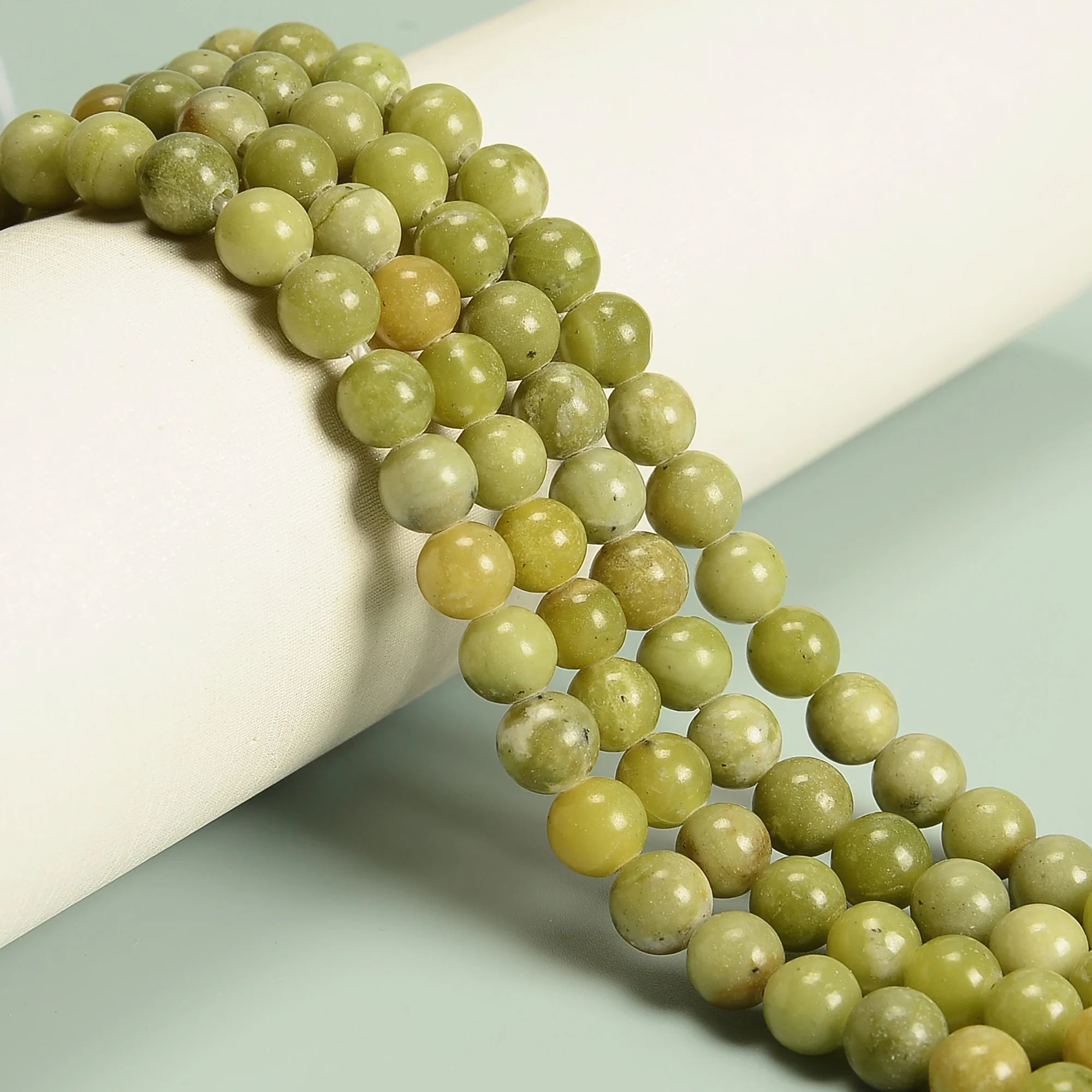 Loose Bulk 2.0mm Big Large Hole Round Bead Strands Pink Zebra Jasper Clear Quartz Green Jade Beads for Jewelry Making 6mm 8mm
