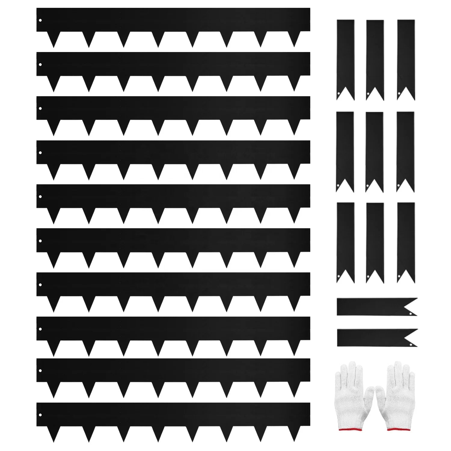 No-Dig Easy Install Black Flexible Rectangle Metal Garden Lawn Edging Border with Landscape Edging Stakes