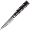 3.5 Damascus Paring Fruit Knife with VG10 67 Layers Super Steel Black Pakkawood Handle for Kitchen Peeling