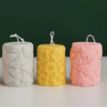 Customized Circular Column Butterfly Flower Relief Pillar Highly Perfume Soy Wax Handmade Non-Toxic Scented Holiday Easter