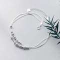 Top Grade 925 Sterling Silver Strand Beads Beaded Anklets for Women Summer Gifts Jewelry