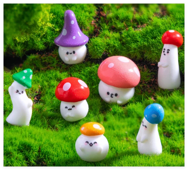 Micro Landscape Decor Ornament Zen Garden Accessories Mini Flowers fairy Gardens Seaweed Succulent Plants Cactus Fruit Mushroom