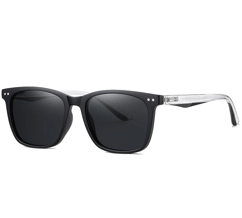 Fashionable Retro Glass Sunglasses for Men Women New Trendy Square Rivet Style Blue White Frame Polarized Oversized Sun Glasses
