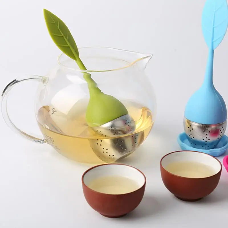 Silicone Handle Tea Infuser with Stainless Steel Fine Mesh Strainers Premium Tea Strainer Set