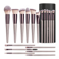 BS-MALL High Quality Face Makeup Brushes Tool 18PCS Champagne Gold Custom Logo OEM Wholesale Synthetic Vegan Brushes Makeup Set