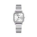 Elegant Luxury Waterproof Ladies Quartz Watch Montre for Women Fashion Square Stainless Steel Band with Case