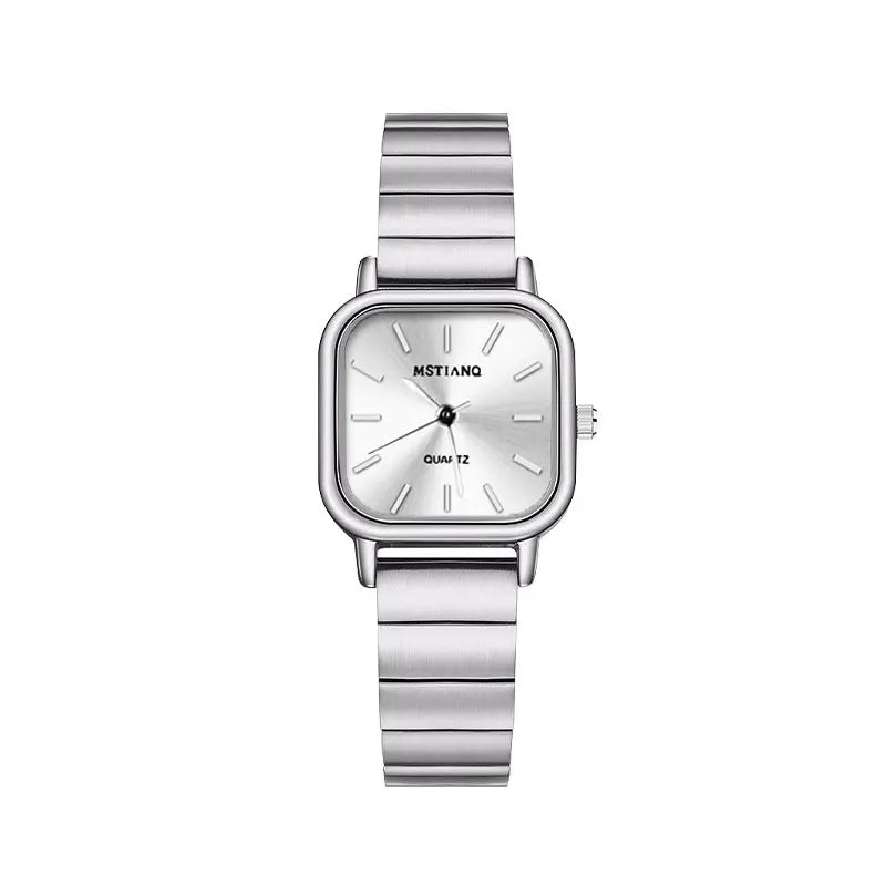 Elegant Luxury Waterproof Ladies Quartz Watch Montre for Women Fashion Square Stainless Steel Band with Case