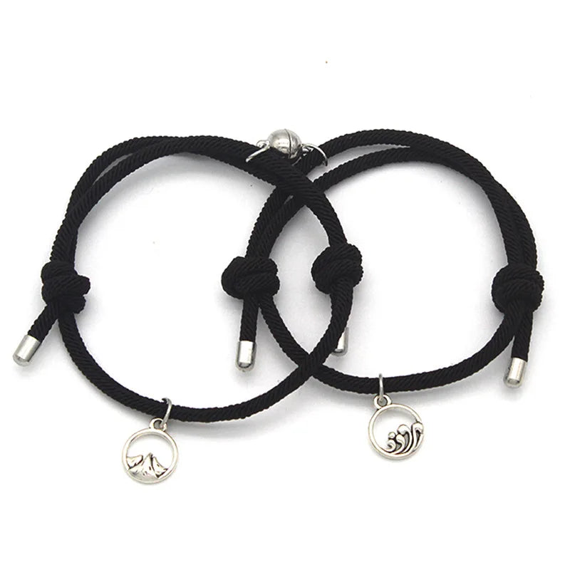 Adjustable Braided Red String Friendship Bracelet Eachother Magnetic Attracting Couple Bracelet