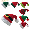 New Style Christmas Knitted Beanie Hat Red Green Stripes Winter Warm Cap Party Festival Decorations Holiday Knit Hats