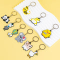 Trendy Custom 2D Soft Rubber Cartoon Keychain Animal Keyring Bulk Wholesale Anime Character Rubber Gift for Pet Lovers