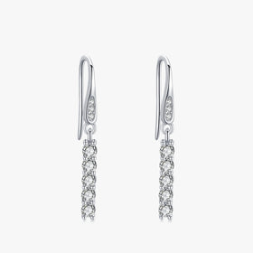 Ailmay Fashion 925 Sterling Silver Luxury Sparkling Round CZ Drop Earring for Women Romantic Elegant Wedding Statement Jewelry