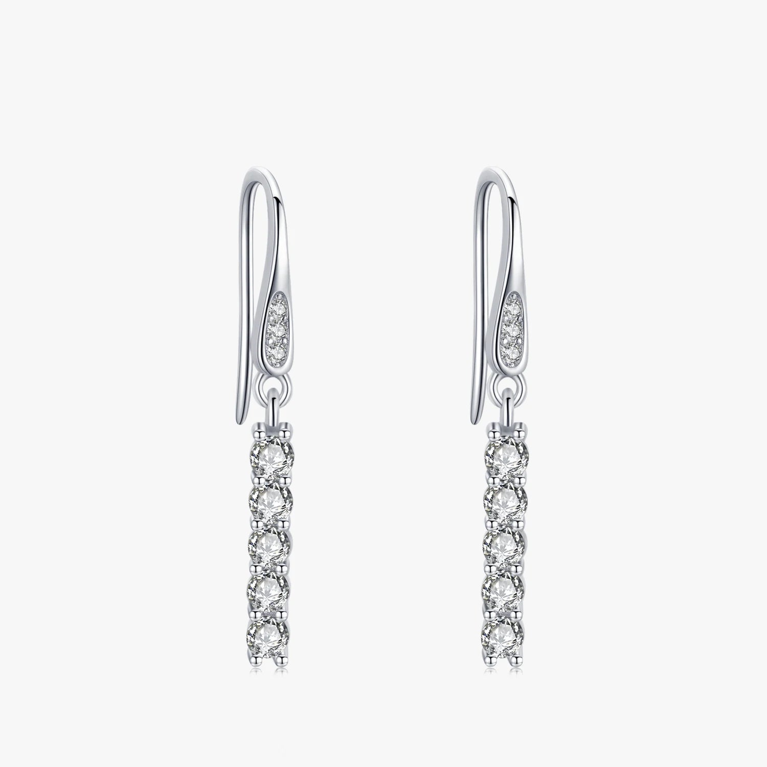 Ailmay Fashion 925 Sterling Silver Luxury Sparkling Round CZ Drop Earring for Women Romantic Elegant Wedding Statement Jewelry