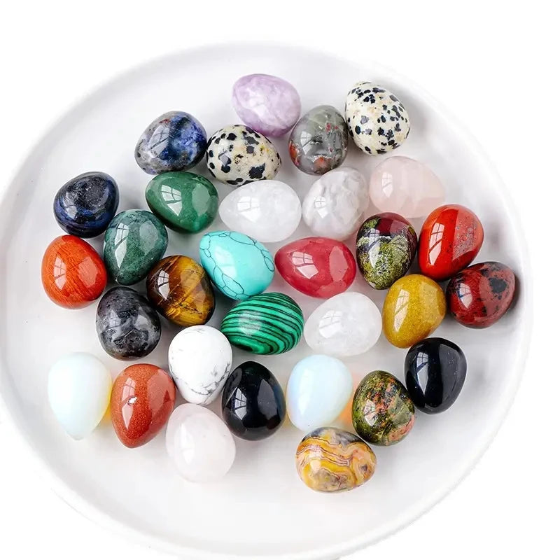 Wholesale Crystal 20*30mm Egg Stone Rose Quartz tiger Eye Natural Stone Decoration Artware Ornaments for Healing Gemstone