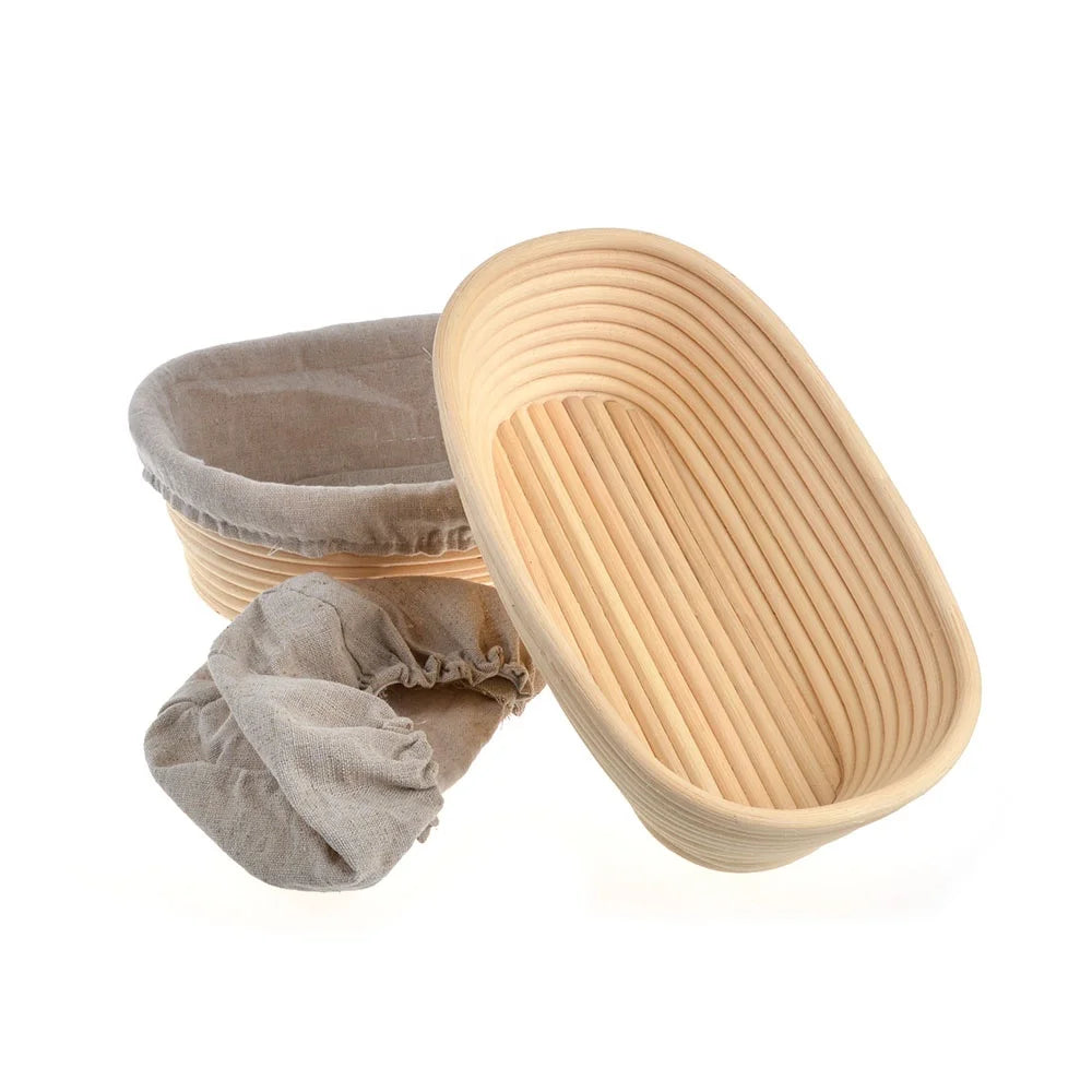 10 Inch Oval Natural Bread Proofing Basket Rattan Bread Dough Rising Bowl