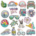 Iron on  Computer Embroidery Beach Vocation Style Wave Tortoise Sun Glass Bus Patch