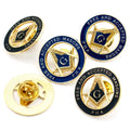 Spot Quick Delivery Metal Zinc Alloy Hollow Out Gold Color Freemason Mason Masonic Lapel Pins