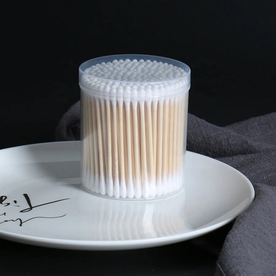 Factory Directly Provide Cheap Price Disposable Ear Cleaning Cotton Swabs with Bamboo Stick Q Tips JIEJIEYA Baby Use
