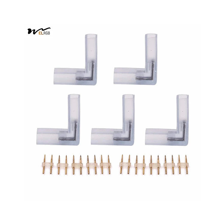 Pack of 5 LED Joint Connector 2 Pin L Shaped LED Neon Light PVC Splice Connector LED Light Accessory