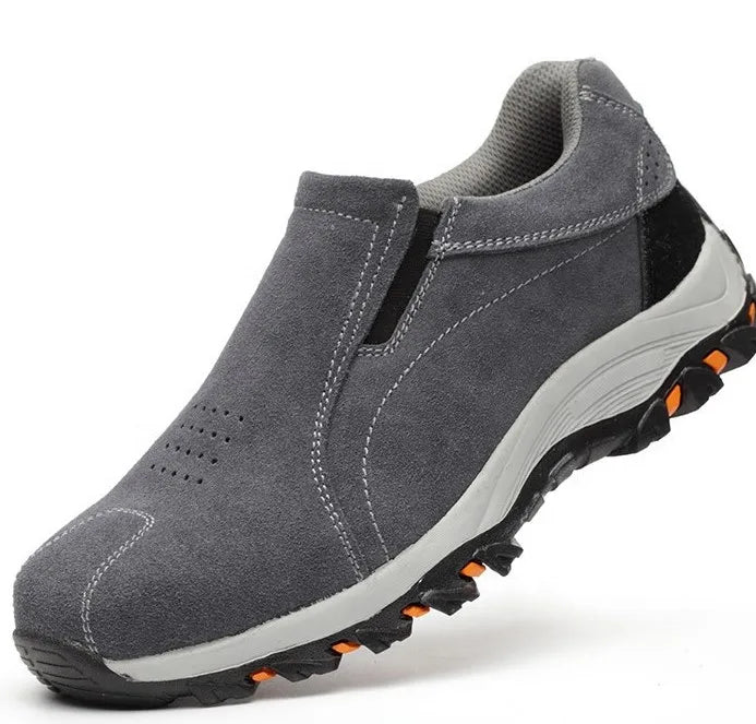 Industrial Safety Shoes Anti-smash Anti-puncture Anti-scalding Suede Leather ISO Light and Practicales ISO
