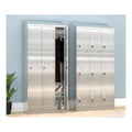 Custom logo China Supplier 3 Doors Stainless Steel Wardrobe Slopped Top Cupboard Metal Dustproof Cabinet