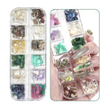 12 Gird Box Mix Multi Size Decoration Slice DIY Nails Abalone Shell Fragments Texture Natural Sea Shell 3d Nail Art Charms