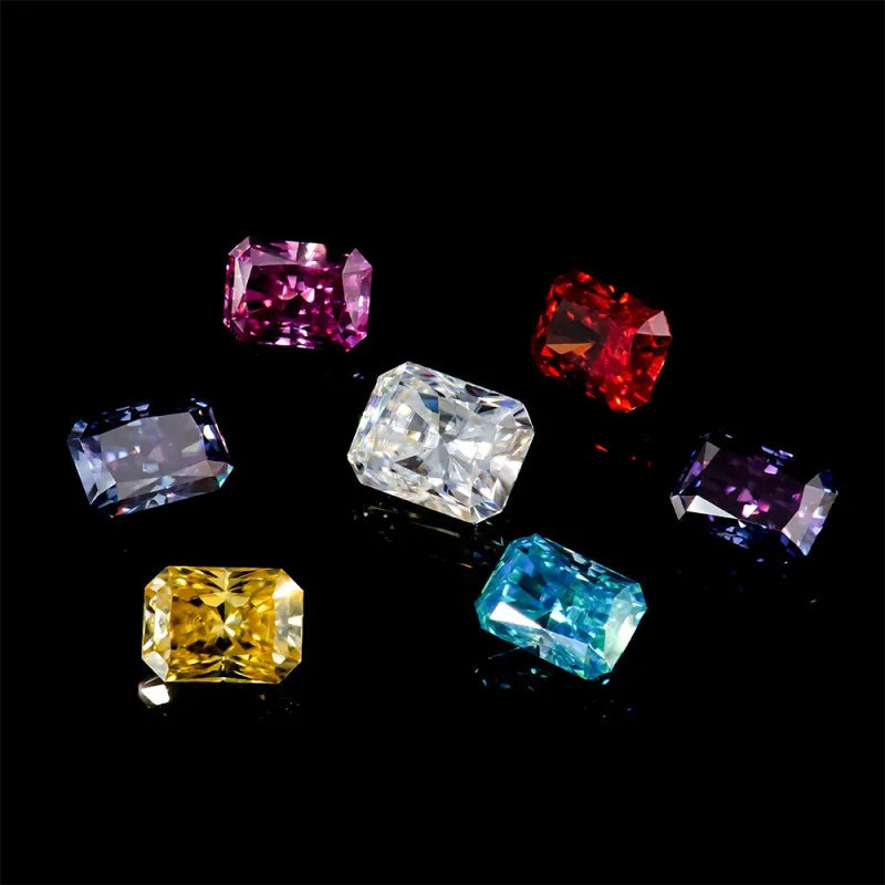 High Quality Radiant Cut Lab Grown Diamond Stone 1 2 3 Carat GRA Certificate Colored Loose Moissanite Gemstone